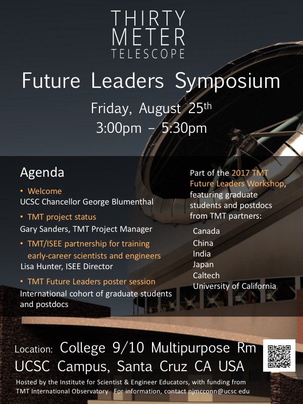 Flyer for TMT Future Leaders Symposium - August 25, 2017